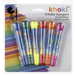 Felt Tip Pens with Roller Stamp - 6 Piece